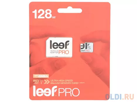 Карта памяти MicroSDXC 128GB Leef PRO, Class 10 U1 с адаптером (LFMSDPRO-12810R)