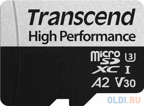 Карта памяти microSDXC Transcend 330S, 256 Гб, UHS-I Class U3 V30 A2, с адаптером