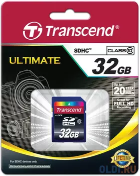 Карта памяти SDHC 32Gb Transcend Class10 (TS32GSDHC10)