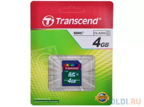 Карта памяти SDHC 4Gb Transcend Class4 (TS4GSDHC4)