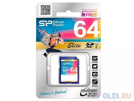Карта памяти SDXC 64Gb Silicon Power Class10 Elite UHS-I (SP064GBSDXAU1V10)