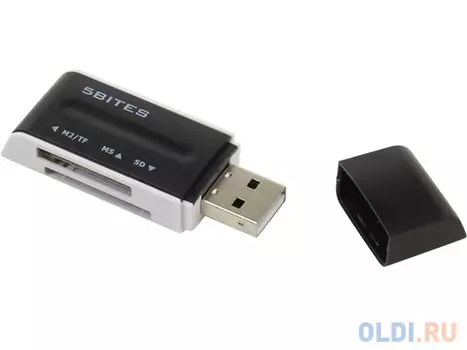 Картридер 5bites RE2-102BK USB2.0, ALL-IN-ONE, USB PLUG, черый