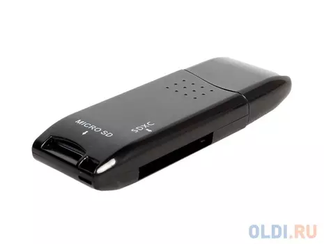 Картридер ORIENT CR-017B, USB 3.0 мини картридер SDXC/SD 3.0 UHS-1/SDHC/microSD/T-Flash, черный