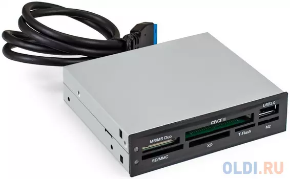 Картридер USB3.0 ExeGate  (внутренний, 3.5", мультиформатный: SD/SDHC/SDXC/MMC/microSD/T-Flash/CF/MS/MS micro/XD, 1 доп.порт USB3