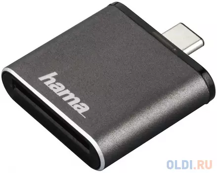 Картридер внешний Hama H-124186 USB3.1 серый 00124186