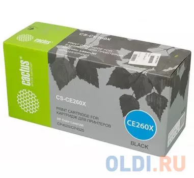 Картридж Cactus CS-CE260XR для HP LJ CP4020/CP4525 черный 17000стр