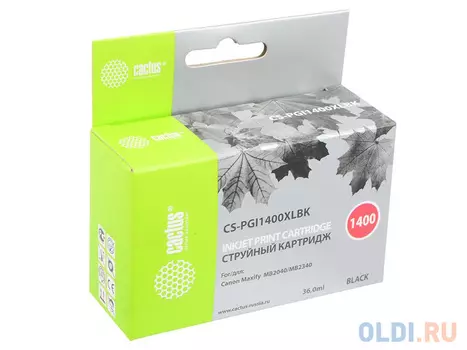 Картридж Cactus CS-PGI1400XLBK для Canon MB2050/MB2350/MB2040/MB2340 черный