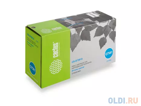 Картридж Cactus CS-Q7581A 6000стр Голубой