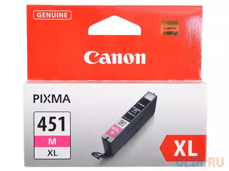 Картридж Canon CLI-451M XL для iP7240 MG5440 пурпурный повышенной емкости