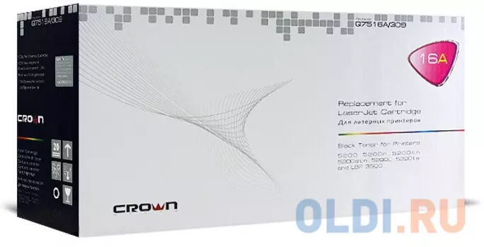Картридж Crown CM-Q7516A/309/509 для HP LaserJet 5200 LaserJet 5200N LaserJet 5200TN LaserJet 5200DTN LaserJet 5200L LaserJet 5200lx 2000 Черный