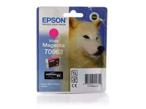 Картридж Epson C13T09634010 T0963 для Epson Stylus Photo R2880 Vivid Magenta пурпурный