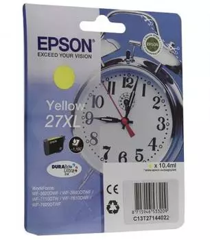 Картридж Epson C13T27144022 желтый (yellow) 1100 стр для Epson WorkForce WF-3620/3640/7110/7210/7610/7620/7710