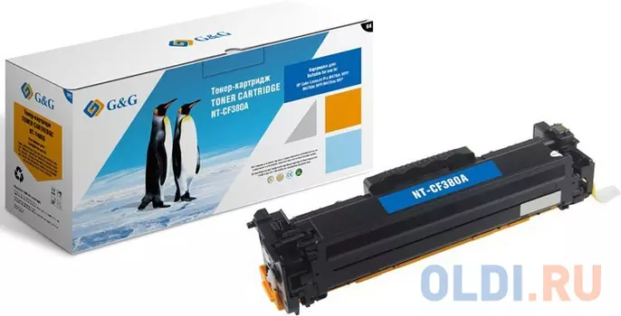 Картридж G&G, аналог HP CF380A/312A черный 2.4k с чипом