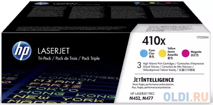 Картридж HP 410X CF252XM для HP Color LaserJet Pro M452dn M452nw M377dw M477fdn M477fdw M477Fnw цветной тройная упаковка