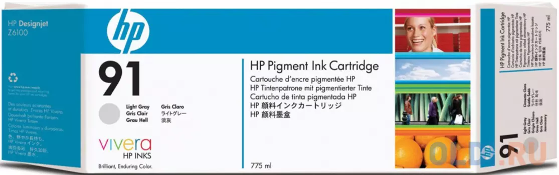 Картридж HP 91 C9467A Pigment для DJ Z6100 голубой 775мл