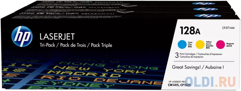 Картридж HP CF371AM N128A для Color LaserJet CM1415/CP1525 m голубой пурпурный желтый