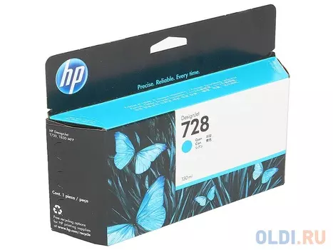 Картридж HP 728 F9J67A для DJ Т730/Т830 голубой