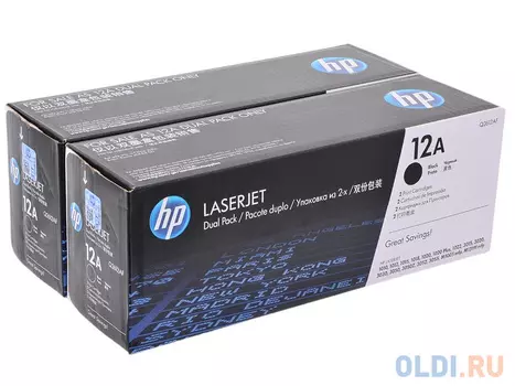Набор картриджей HP Q2612AD 2000стр Черный