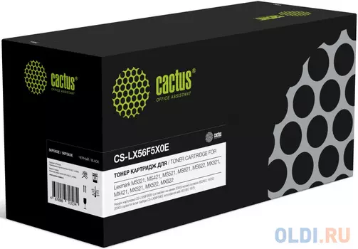 Картридж лазерный Cactus CS-LX56F5X0E/56F5X00 CS-LX56F5X0E черный (20000стр.) для Lexmark MS321/421/521/621