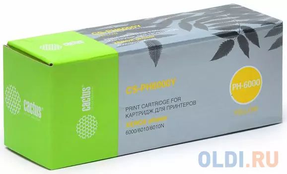 Картридж лазерный Cactus CS-PH6000YW 106R01633 желтый (1000стр.) для Xerox Phaser 6000/6010