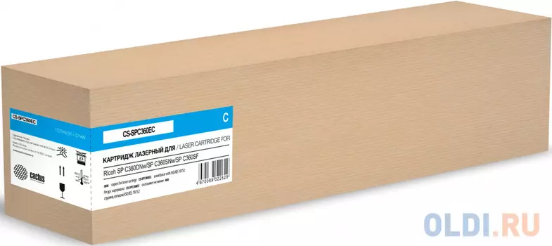 Картридж лазерный Cactus CS-SPC360EC 408185 голубой (6000стр.) для Ricoh SP C360DNw/SP C360SNw/SP C360SF