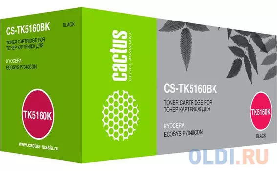 Картридж лазерный Cactus CS-TK5160BK черный (16000стр.) для Kyocera Ecosys P7040cdn