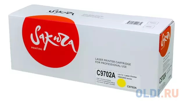 Картридж Sakura C9702A (121A) для HP LJ 1500/LJ 2500series, желтый, 4000 к.