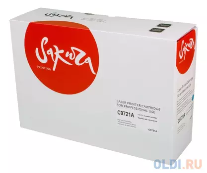 Картридж Sakura C9721A (641A) для HP 4650/4650dn/4650dtn/4650hdn/4650n, голубой, 8000 к.