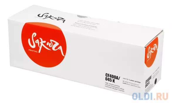 Картридж Sakura CF400A/045BK для HP, Canon LJ M252n/M252dn/MFP277dw/277n и LBP-610C/MF-630C, черный, 1400 к.
