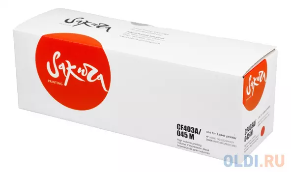 Картридж Sakura CF403A/045M для HP, Canon LJ M252n/M252dn/MFP277dw/277n и LBP-610C/MF-630C, пурпурный, 1300 к.