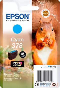 Картридж/ Singlepack Cyan 378 Claria Photo HD Ink