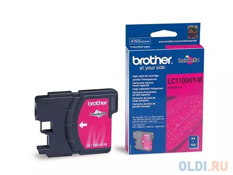 Картридж Brother LC1100HYM 750стр Пурпурный