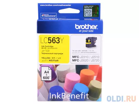 Картридж Brother LC563Y 600стр Желтый