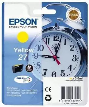 Картридж струйный Epson C13T27044022 желтый (yellow) 3,6 мл для Epson WorkForce WF-3620/3640/7110/7210/7610/7620/7710