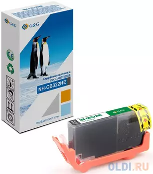 Картридж струйный G&G NH-CB322HE фото черный (14.2мл) для HP Photosmart B8553/C5324/C5370/C5373/C5380/C5383