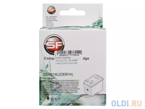 Картридж SuperFine C9351A №21XL для HP DeskJet 3920 D1360 D2360 F380 черный увеличенный