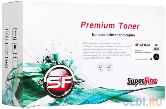 Картридж SuperFine CF360A для HP Color LaserJet Enterprise M552 Color LaserJet Enterprise M553 Color LaserJet Enterprise M577 6000стр Черный