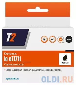Картридж T2 C13T17114A для Epson Expression Home XP-103/203/207/303/306/313/33/406 черный Ic-ET1711