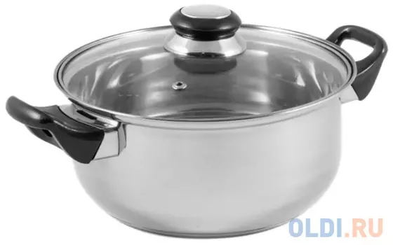 КАСТРЮЛЯ НЕРЖАВ. BAK-01 1,4 Л СТЕКЛ. КРЫШКА (1/8) "MALLONY"