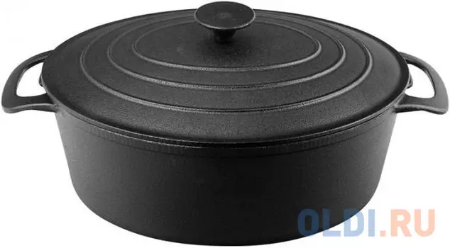 КАСТРЮЛЯ-УТЯТНИЦА ЧУГУН. С МАСЛЯНЫМ ТЕРМОПОКРЫТИЕМ ОВАЛ. 5,8 Л (1/2) "MALLONY" KВ32