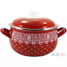 Кастрюля Interos 3661В Ажур красный 2,1 л