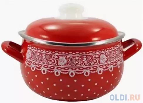 Кастрюля Interos 3661В Ажур красный 5,7 л