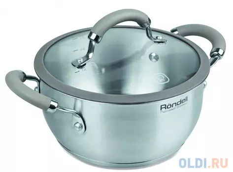 Кастрюля Rondell Balance RDS-755 5л 24см стеклянная крышка нержавеющая сталь серебристый