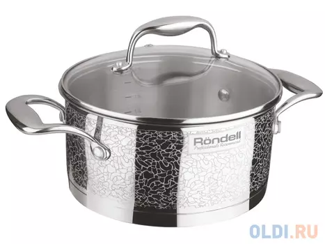 Кастрюля Rondell Vintage RDS-343 3л 20см стеклянная крышка нержавеющая сталь серебристый