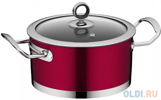 Кастрюля со стеклянной крышкой, 18 см/2,3 л, NADOBA, серия CERVENA