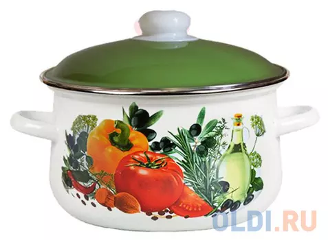 Кастрюля СТАЛЬЭМАЛЬ Европейская кухня 22 см 4 л эмалированная сталь 1с46я