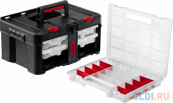 KETER STACKNROLL, 481 х 332 х 233 мм, (19?), пластиковый ящик с 3 органайзерами и 18 ячейками (38406)