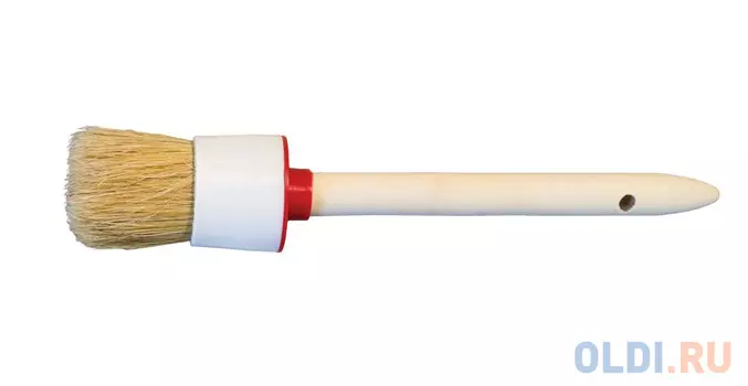 КИСТЬ КРУГЛАЯ №10/40 ММ (12/360) НАТУР.ЩЕТИНА, ДЕРЕВ.РУЧКА "KRAFOR"