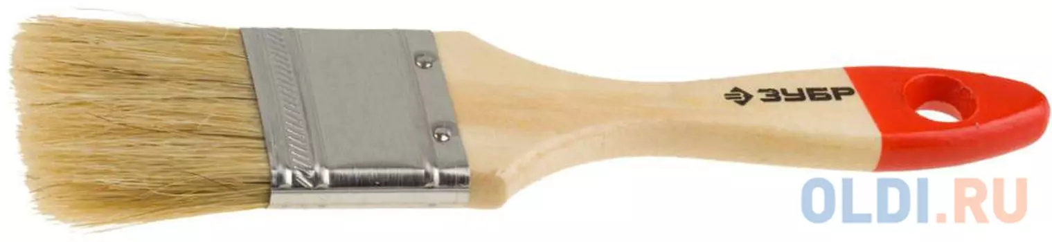 Кисть плоская ЗУБР 4-01001-075 УНИВЕРСАЛ-СТАНДАРТ натуральная щетина, деревянная ручка, 75мм