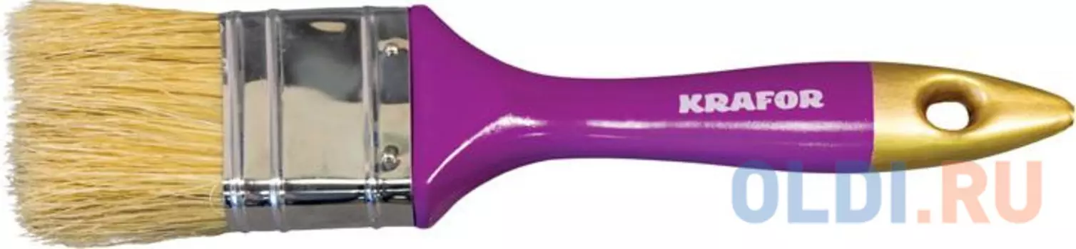 КИСТЬ ПЛОСКАЯ "ПРОФИ" №2,5/63 ММ (12/240) НАТУР. ЩЕТИНА, ПЛАСТ.РУЧКА "KRAFOR"